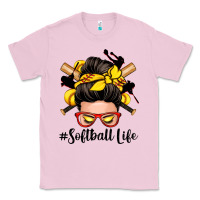 Bubblegum Pink softball life messy bun Classic Tee - Zillion Design Studio