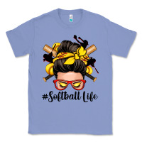 Colony Blue softball life messy bun Classic Tee - Zillion Design Studio
