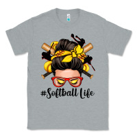 Heather Grey softball life messy bun Classic Tee - Zillion Design Studio