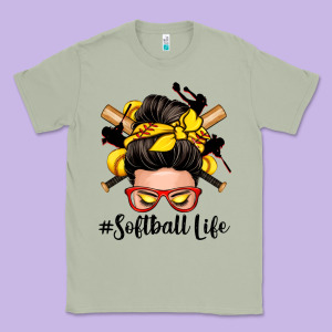 Softball Life Messy Bun Classic Tee Designed By Zillion Design Studio