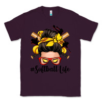 Plum softball life messy bun Classic Tee - Zillion Design Studio