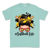 Seafoam softball life messy bun Classic Tee - Zillion Design Studio
