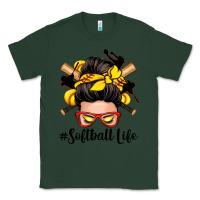 Sports Green softball life messy bun Classic Tee - Zillion Design Studio