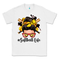 White softball life messy bun Classic Tee - Zillion Design Studio