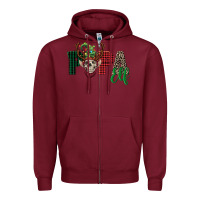 Burgundy papa elf skull Zipper Hoodie - FaDigitalArtStudio