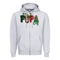 Heather Grey papa elf skull Zipper Hoodie - FaDigitalArtStudio