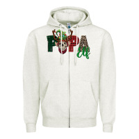 Oatmeal Heather papa elf skull Zipper Hoodie - FaDigitalArtStudio