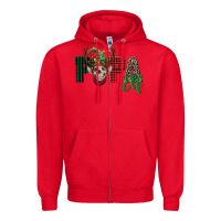 Red papa elf skull Zipper Hoodie - FaDigitalArtStudio