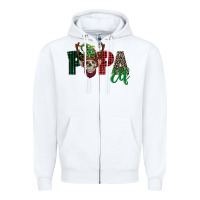 White papa elf skull Zipper Hoodie - FaDigitalArtStudio