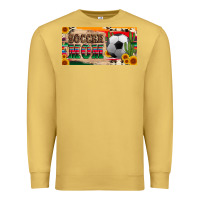 Antique Gold soccer mom with ball and sunflower cactus serape licanse plate Premium Sweatshirt - Artiststas