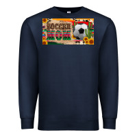 Navy soccer mom with ball and sunflower cactus serape licanse plate Premium Sweatshirt - Artiststas