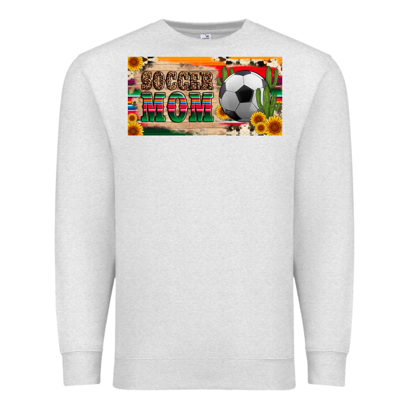 Soccer Mom With Ball And Sunflower Cactus Serape Licanse Plate Premium Sweatshirt by Artiststas | Teevron