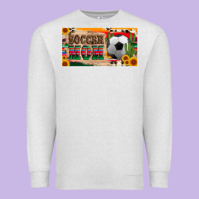 Soccer Mom With Ball And Sunflower Cactus Serape Licanse Plate Premium Sweatshirt Designed By Artiststas