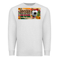 Oatmeal Heather soccer mom with ball and sunflower cactus serape licanse plate Premium Sweatshirt - Artiststas