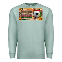 Seafoam soccer mom with ball and sunflower cactus serape licanse plate Premium Sweatshirt - Artiststas