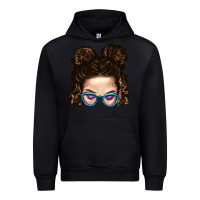 Black Messy Bun Mom And Glitter Glasses Urban Hoodie - BundleAndBundleShop