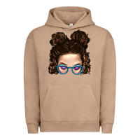 Pigment Burro Messy Bun Mom And Glitter Glasses Urban Hoodie - BundleAndBundleShop