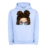 Pigment Grape Ice Messy Bun Mom And Glitter Glasses Urban Hoodie - BundleAndBundleShop