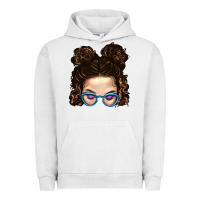 Pigment Lunar Rock Messy Bun Mom And Glitter Glasses Urban Hoodie - BundleAndBundleShop
