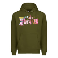 Army Green unicorn coffee cups Premium Hoodie - NancyCooperArtShop
