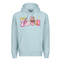 Blue Mist unicorn coffee cups Premium Hoodie - NancyCooperArtShop