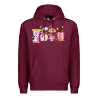 Burgundy unicorn coffee cups Premium Hoodie - NancyCooperArtShop