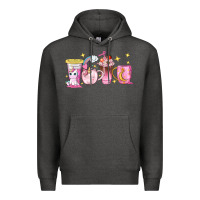 Charcoal Heather unicorn coffee cups Premium Hoodie - NancyCooperArtShop