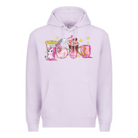 Lilac unicorn coffee cups Premium Hoodie - NancyCooperArtShop
