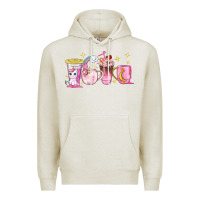 Oatmeal Heather unicorn coffee cups Premium Hoodie - NancyCooperArtShop