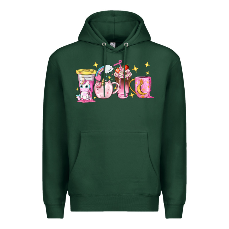 Unicorn Coffee Cups Premium Hoodie by NancyCooperArtShop | Teevron