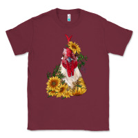 Burgundy sunflower rooster with leopard Classic Tee - RanaPortraitStore