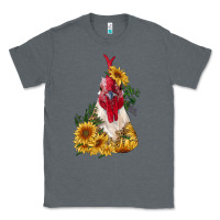Charcoal Heather sunflower rooster with leopard Classic Tee - RanaPortraitStore