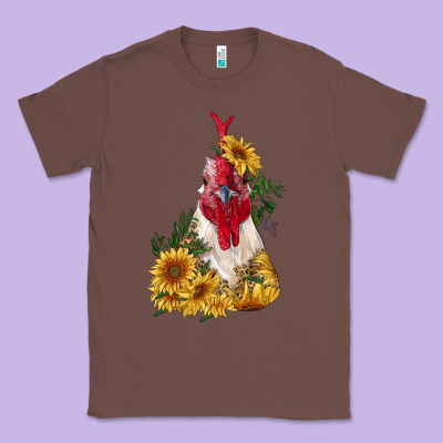 Sunflower Rooster With Leopard Classic Tee Designed By Ranaportraitstore