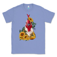 Colony Blue sunflower rooster with leopard Classic Tee - RanaPortraitStore