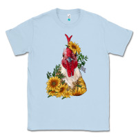 Dusty Blue sunflower rooster with leopard Classic Tee - RanaPortraitStore