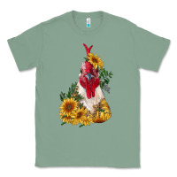 Sage sunflower rooster with leopard Classic Tee - RanaPortraitStore