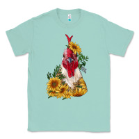 Seafoam sunflower rooster with leopard Classic Tee - RanaPortraitStore