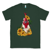 Sports Green sunflower rooster with leopard Classic Tee - RanaPortraitStore