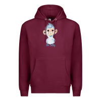 Burgundy monkey cute animals Premium Hoodie - RanaPortraitStore