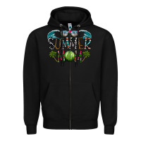 Black summer mom Zipper Hoodie - CowhideDigitalArt