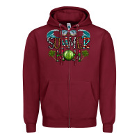 Burgundy summer mom Zipper Hoodie - CowhideDigitalArt