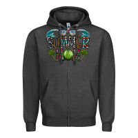 Charcoal Heather summer mom Zipper Hoodie - CowhideDigitalArt