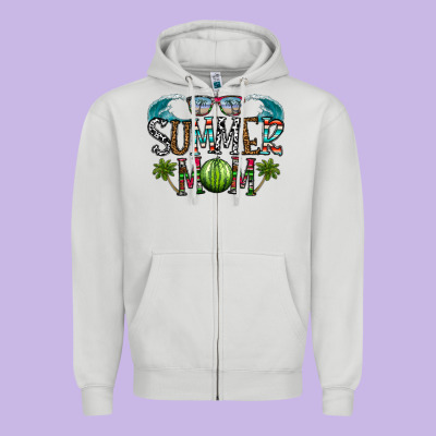 Summer Mom Zipper Hoodie Designed By Cowhidedigitalart