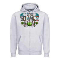 Heather Grey summer mom Zipper Hoodie - CowhideDigitalArt