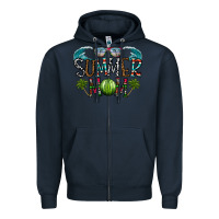 Navy summer mom Zipper Hoodie - CowhideDigitalArt