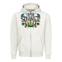 Oatmeal Heather summer mom Zipper Hoodie - CowhideDigitalArt