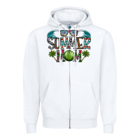 White summer mom Zipper Hoodie - CowhideDigitalArt