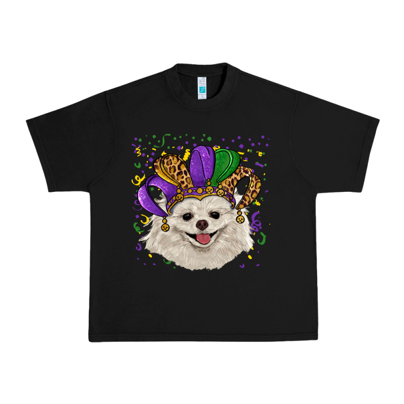 Mardi Gras White Pomeranian With Hat Urban Heavy Tee by RanaPortraitStore | Teevron