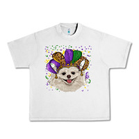 Lunar Rock Mardi Gras White Pomeranian with Hat Urban Heavy Tee - RanaPortraitStore