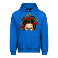 Cobalt Messy Bun Mom Faith And Rose Urban Hoodie - BundleAndBundleShop